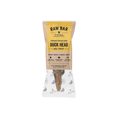 Vital Essentials® RAW BAR Freeze-Dried Raw Duck Head Dog Snacks