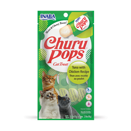 Inaba Cat Churu - Pops - Tuna with Chicken Recipe 3pk