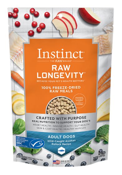 Instinct Longevity Freeze Dried Raw Adult Pollock Bites Dog 9.5oz