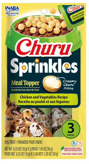 NEW! Inaba Churu Dog Sprinkles Meal Topper - Chicken and Vegetables Recipe