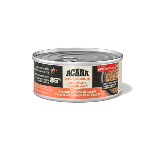 ACANA Chunks in Broth Cat Wet Food Salmon + Chicken Recipe 155g 3pk