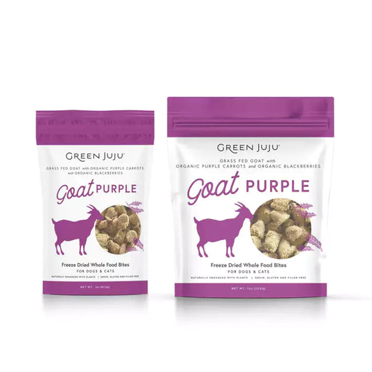 Green Juju Dog/Cat Freeze Dried Whole Food Bites Goat Purple