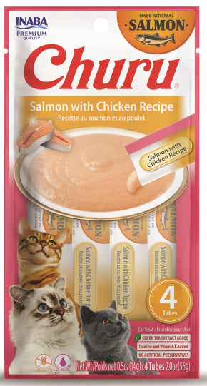 NEW! Inaba Cat Churu Purees - Salmon with Chicken Recipe