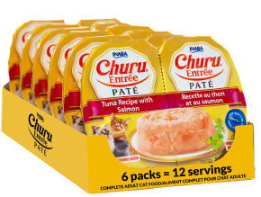 Inaba Cat Churu Entree Pate (Twin Cups) Tuna Recipe with Salmon*3