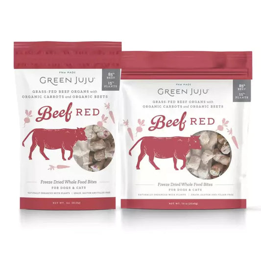 Green Juju Dog/Cat Freeze Dried Whole Food Bites Beef Red