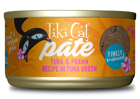 TIKI CAT® GRILL PÂTÉ TUNA & PRAWN RECIPE IN TUNA BROTH WET CAT FOOD 2.8OZ*3pk