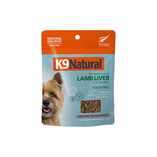 K9 Natural™ New Zealand Grass-Fed Lamb Liver Healthy Bites Grain Free Freeze Dried Dog Treat 50gm