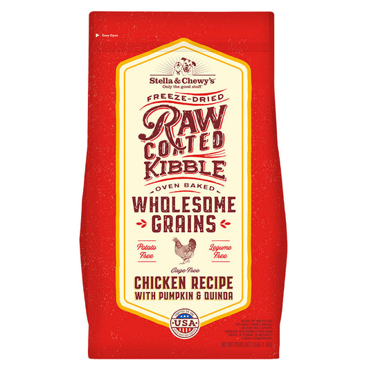 STELLA & CHEWY'S® GRASS-FED CHICKEN RECIPE WITH PUMPKIN & QUINOA RAW COATED KIBBLE WHOLESOME GRAINS DRY DOG FOOD