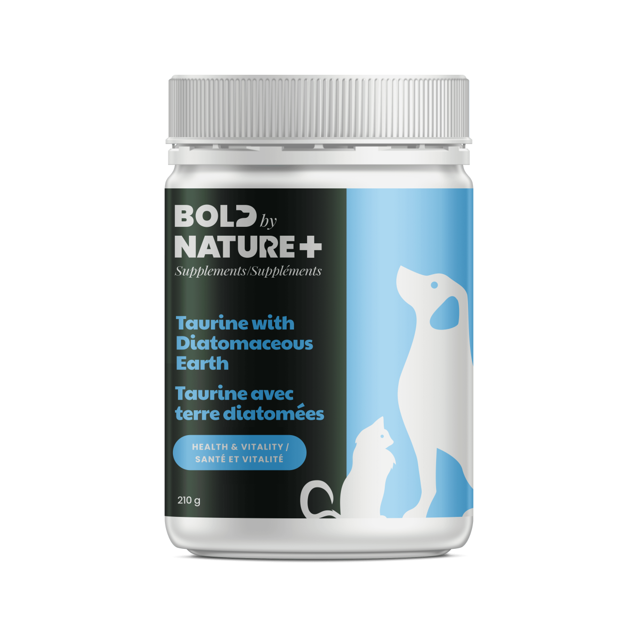 BOLD BY NATURE TAURINE WITH DIATOMACEOUS EARTH SUPPLEMENT FOR DOGS & CATS 210GM