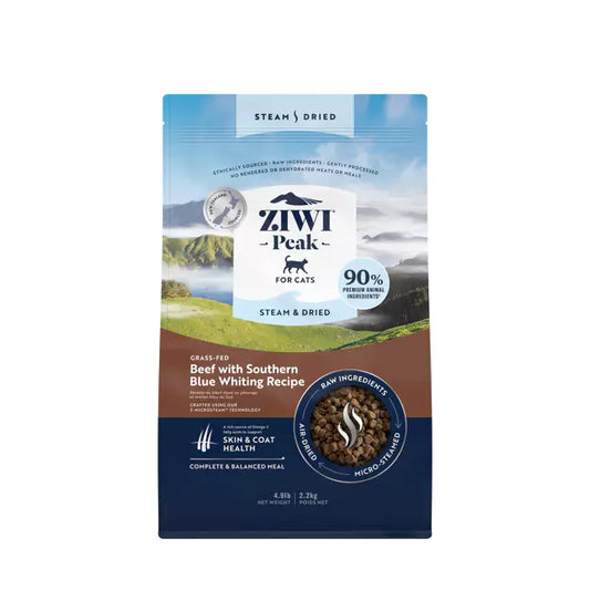 ZIWI Peak Steam Dried Beef with Southern Blue Whiting Cat