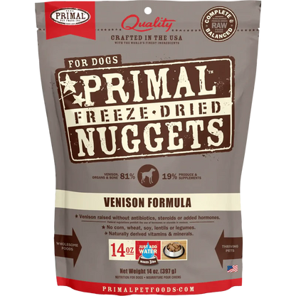 Primal Freeze Dried Venison Nuggets Dog