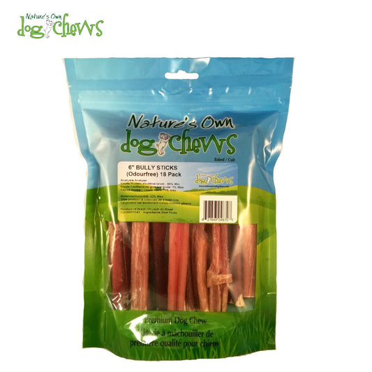 Nature's Own - Odourfree Bully Sticks (18 per bag) (6 inch/15cm)