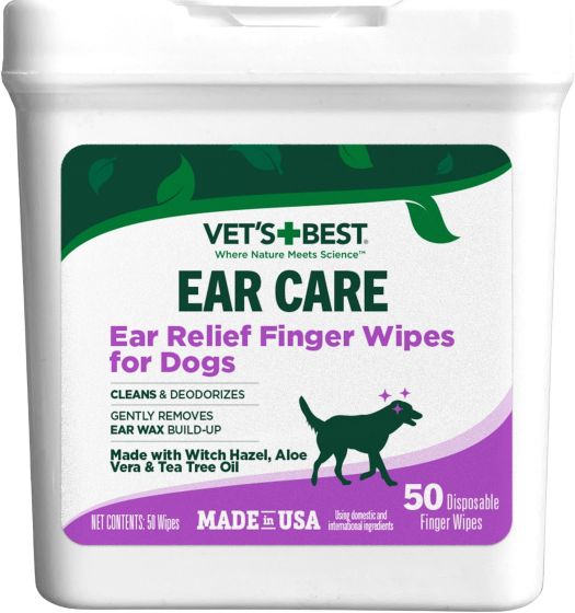 Vet's Best Ear Relief Finger Wipes For Dogs & Cats