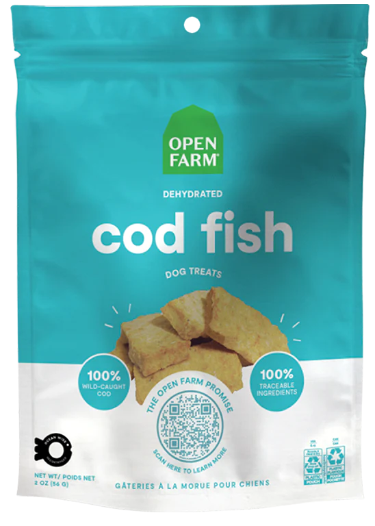 OPEN FARM® DEHYDRATED COD FISH DOG TREATS 2OZ