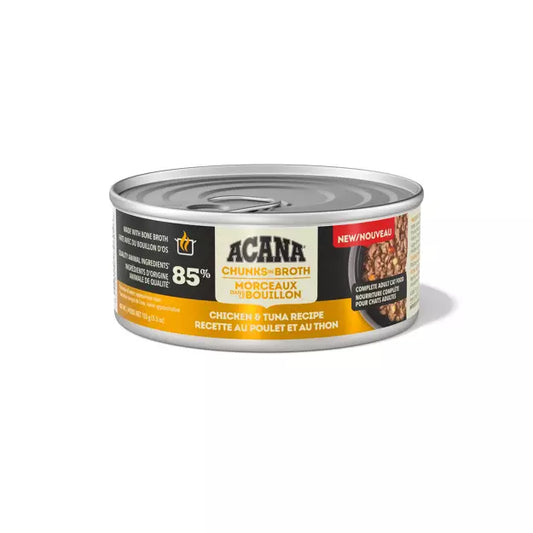ACANA Chunks in Broth Cat Wet Food Chicken + Tuna Recipe 155g 3pk