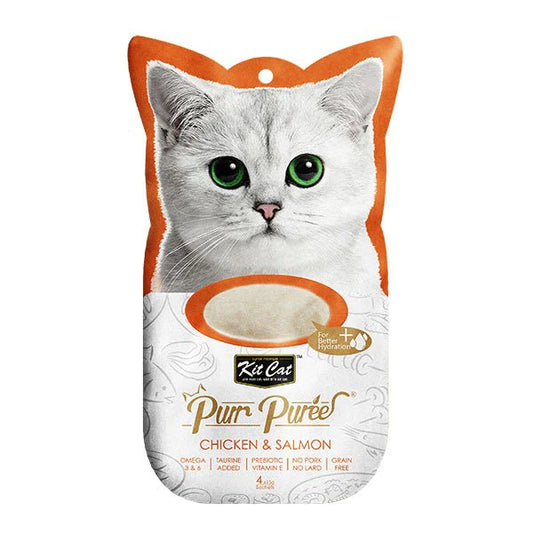 KIT CAT® PURR PURÉES® CHICKEN & SALMON CAT TREAT 4 X 15GM