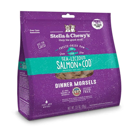 STELLA & CHEWY'S® SEA-LICIOUS SALMON & COD FREEZE-DRIED RAW DINNER MORSELS CAT FOOD