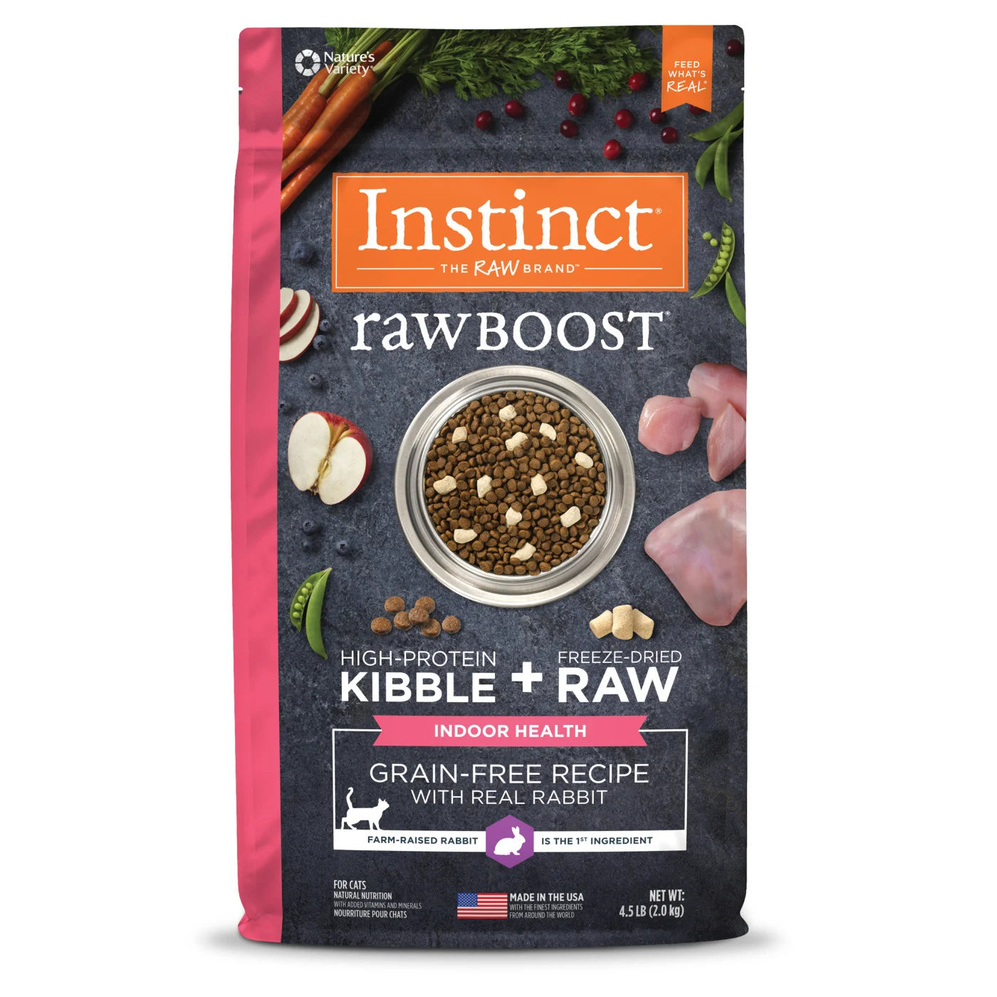 Instinct Raw Boost Grain Free With Real Rabbit Indoor Health Cat 4.5lb