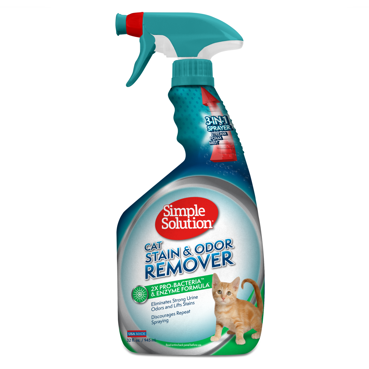 Simple Solution Cat Stain And Odor Remover Spray Cat 32oz