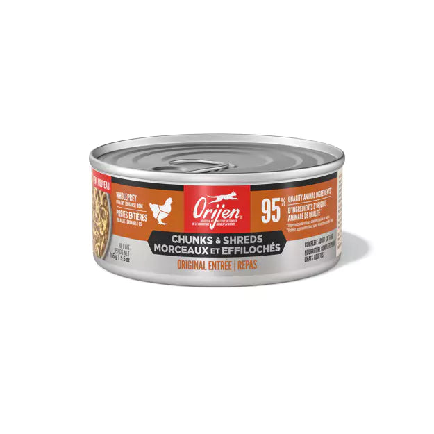 ORIJEN Chunks + Shreds Wet Cat Food Original Entrée 155g