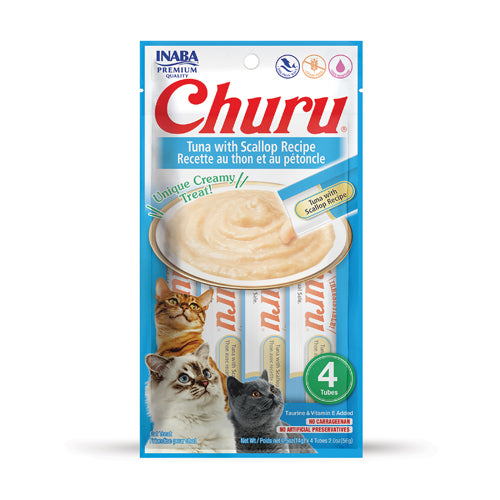 Inaba Cat Churu - Purées - Tuna with Scallop Recipe 56g - 3pk