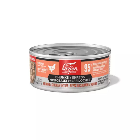 ORIJEN Chunks + Shreds Wet Cat Food Salmon + Chicken Entrée 155g 3pk