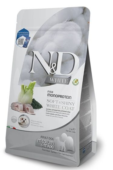 Farmina N&D White Coat Sea Bass, Fennel & Kelp Med/Max Puppy Food 2kg
