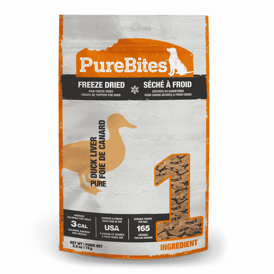 PUREBITES® DUCK LIVER FREEZE-DRIED DOG TREATS 74 GM