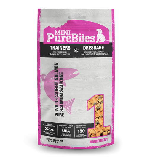 MINI-PUREBITES® TRAINERS WILD-CAUGHT SALMON FOR DOGS 49G