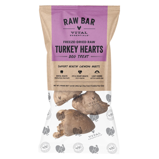 Vital Essentials® RAW BAR Freeze-Dried Raw Turkey Heart Dog Snacks