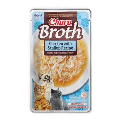 Inaba Cat Churu Broth - Chicken with Scallop Recipe 40g - 3pk