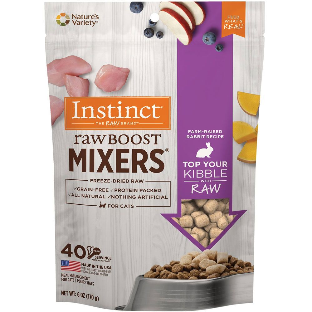 Instinct Raw Boost Mixers Grain Free Farm Raised Rabbit Topper Cat 6oz