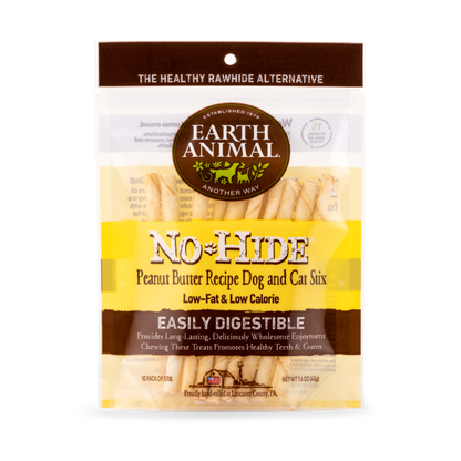 EARTH ANIMAL® NO-HIDE® PEANUT BUTTER RECIPE STIX (10 PACK) DOG & CAT CHEW