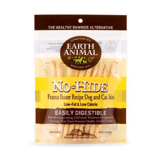 EARTH ANIMAL® NO-HIDE® PEANUT BUTTER RECIPE STIX (10 PACK) DOG & CAT CHEW