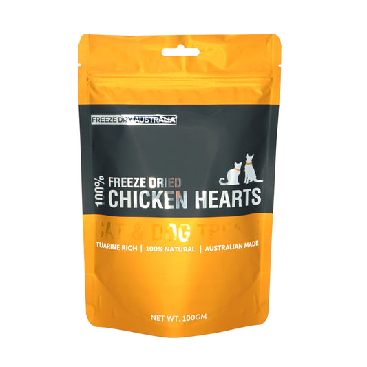 FDA FREEZE DRIED CHICKEN HEARTS PET TREATS 100GM