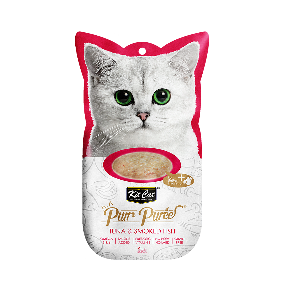 KIT CAT® PURR PURÉES® TUNA & SMOKED FISH CAT TREAT 4 X 15GM