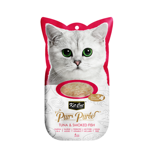 KIT CAT® PURR PURÉES® TUNA & SMOKED FISH CAT TREAT 4 X 15GM