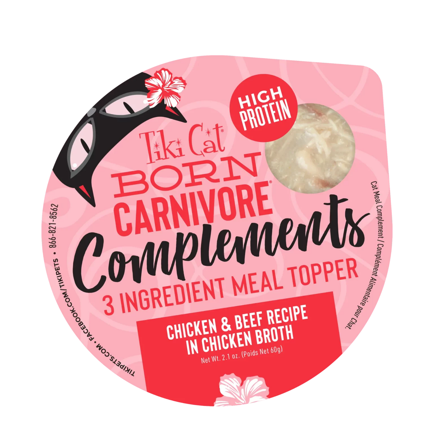 TIKI CAT® COMPLEMENTS CHICKEN & BEEF RECIPE IN CHICKEN BROTH WET CAT FOOD TOPPER 2.1OZ*3pk