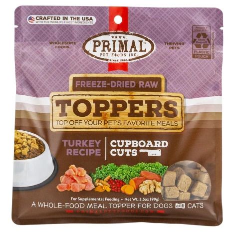 Primal Freeze Dried Turkey Cupboard Cuts Topper Cat-Dog