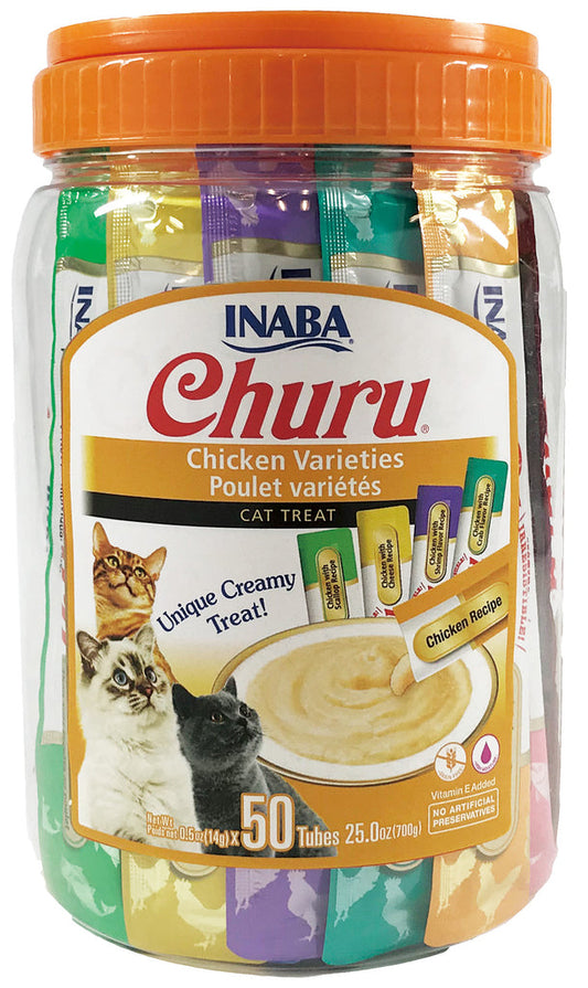 Inaba Cat Churu Purees - Variety 100 Pack - Chicken Recipes 1.4kg