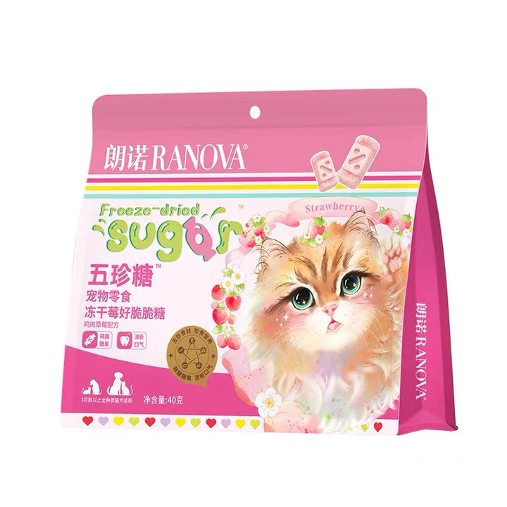 Ranova Freeze-Dried Strawberry&Chicken Candy Shaped Cat Treats 40G
