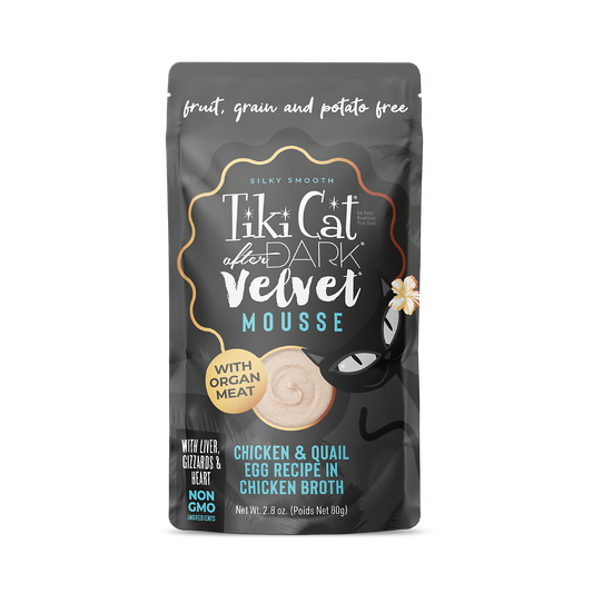 Tiki Cat® After Dark® Velvet Mousse™ Chicken & Quail Egg Recipe in Chicken Broth Wet Cat Food 2.8oz*3