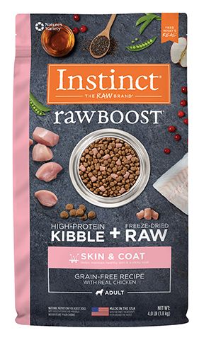 Instinct Raw Boost Grain Free With Real Chicken Skin Coat Dog 4lb