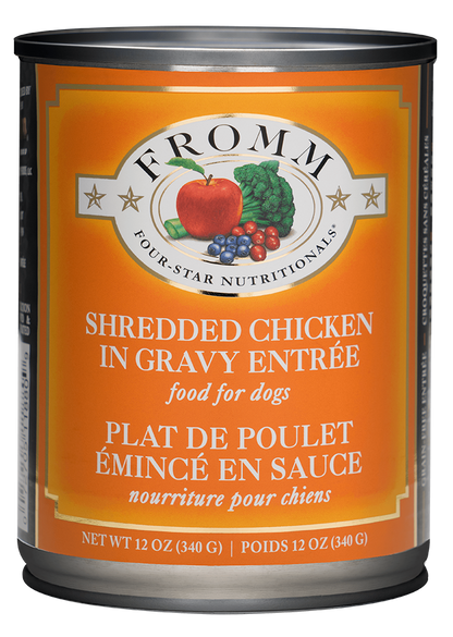 FROMM® FOUR STAR NUTRITIONALS® SHREDDED CHICKEN IN GRAVY ENTRÉE 12 OZ*3pk