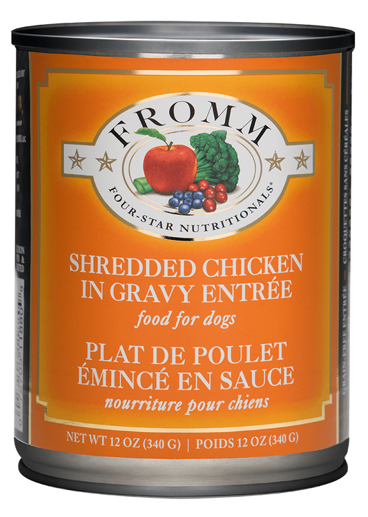 FROMM® FOUR STAR NUTRITIONALS® SHREDDED CHICKEN IN GRAVY ENTRÉE 12 OZ*3pk