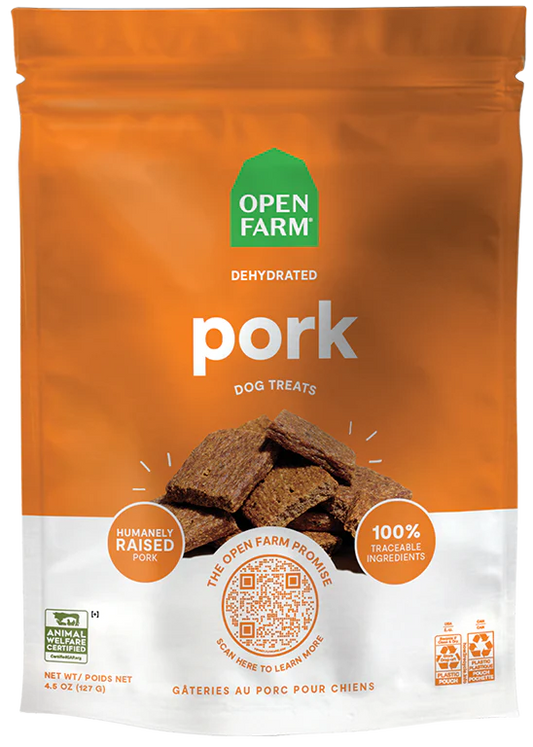 OPEN FARM® DEHYDRATED PORK DOG TREATS 4.5 OZ