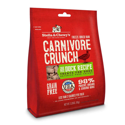 STELLA & CHEWY'S® CARNIVORE CRUNCH CAGE- FREE DUCK DOG TREATS 3.25 OZ