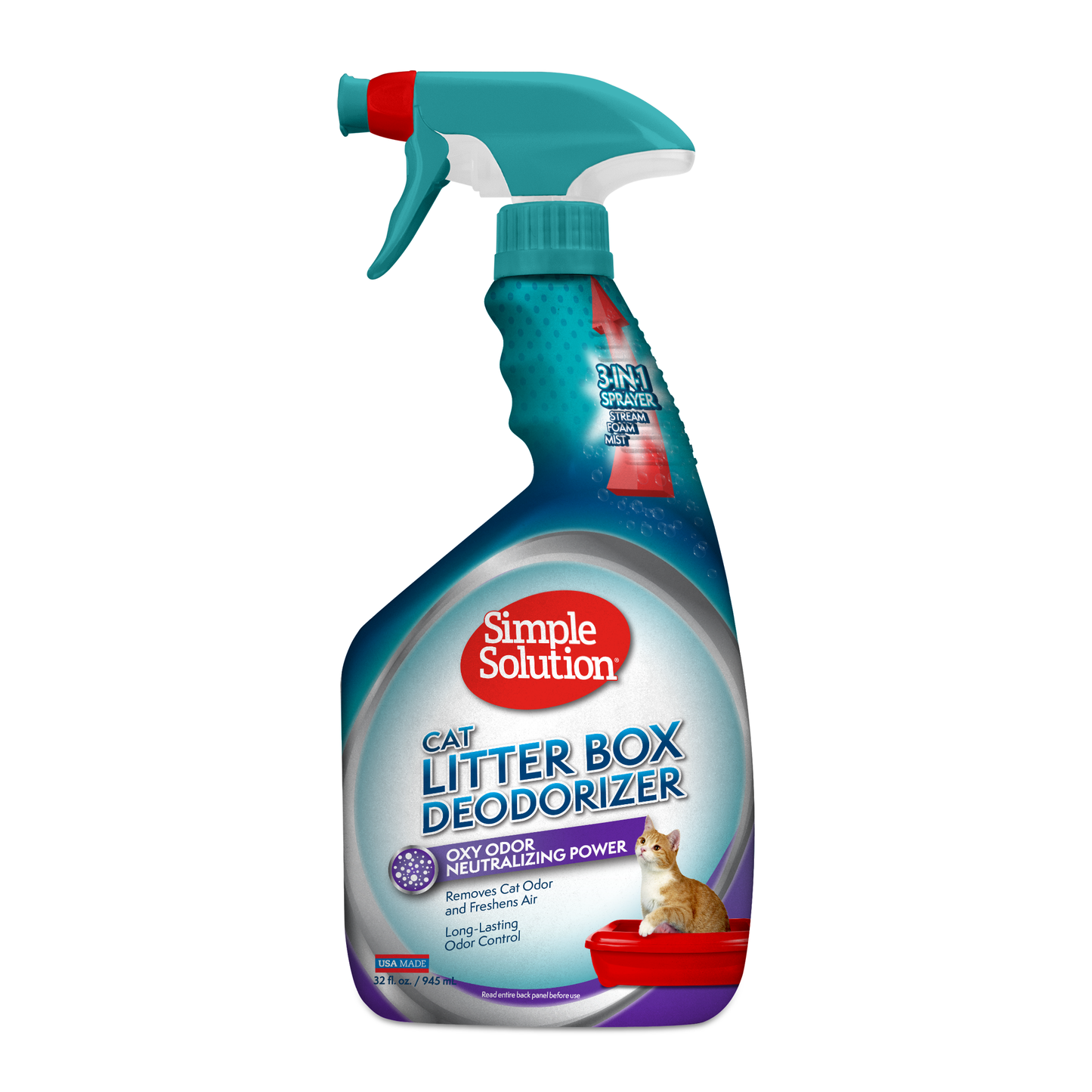 Simple Solution Cat Litter Box Deodorizer Spray Cat 32oz