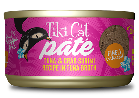 TIKI CAT® GRILL PÂTÉ TUNA & CRAB RECIPE IN TUNA BROTH WET CAT FOOD 2.8OZ*3pk