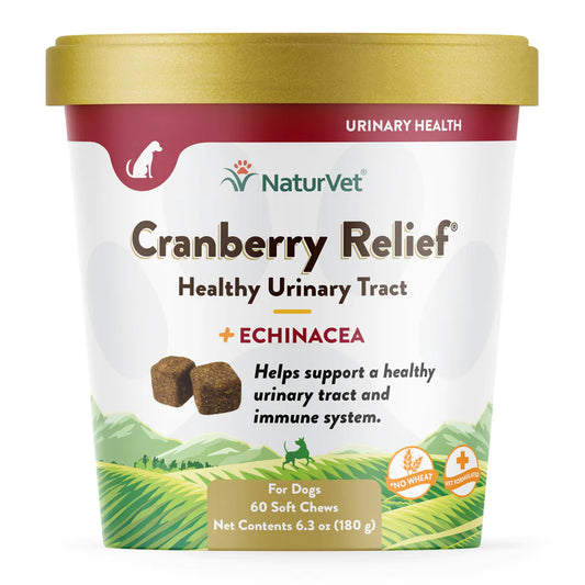 NATURVET® CRANBERRY RELIEF® HEALTHY URINARY TRACT (60CT) SOFT CHEWS FOR DOGS